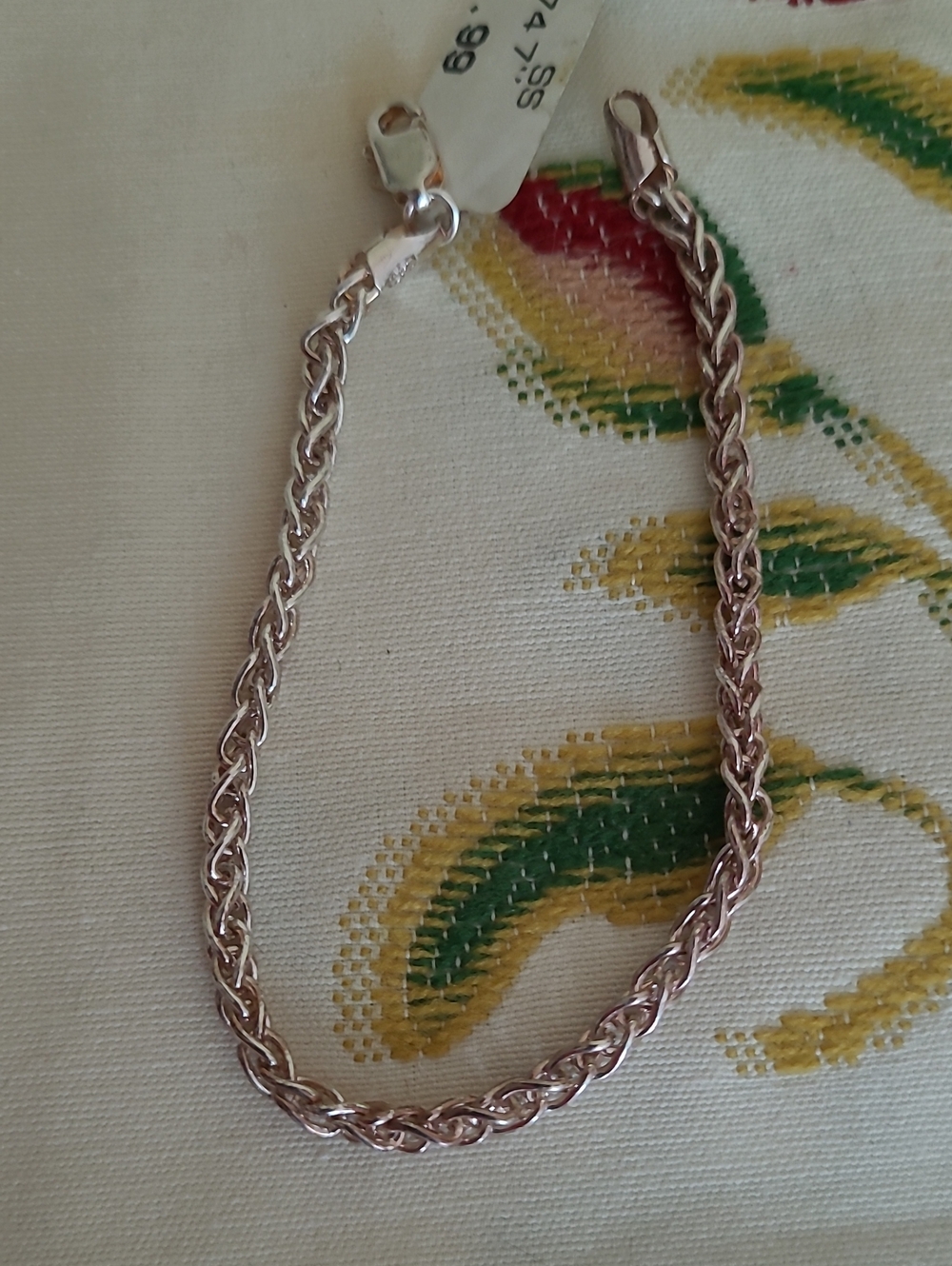Vintage Elegant Sterling Silver Chain Bracelet